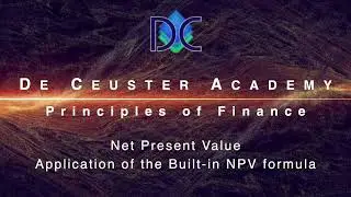 Finance Easy 6 - Calculating the NPV using the Built-in Formula