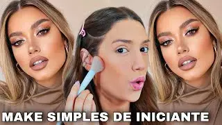 MAKE SIMPLES DE INICIANTE *TUTORIAL DE MAQUIAGEM COMPLETO* APRENDA A FAZER MAQUIAGEM DE INICIANTE