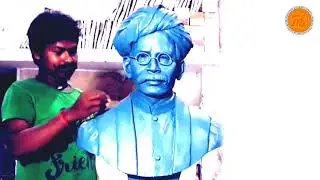 Utkal gaurab Madhusudan das statue, sculptor jayadratha mandal clay modelling Casting Fiber glass