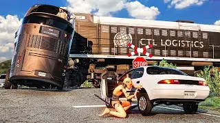 Trains and Railroad Car Сrashes #01 🔥 BeamNG.drive