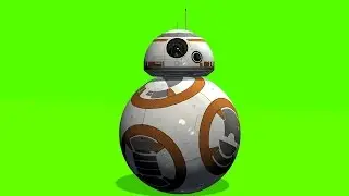 Star Wars BB-8 droid - different green screen animation - free use