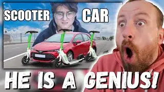 HE IS A GENIUS!!! Michael Reeves I Built a Car out of Scooters (REACTION!!!)