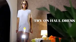 [4K] Try on Haul Transparent Dress with Tina