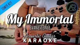 My Immortal by Evanescence (Lyrics) | Acoustic Guitar Karaoke | Lower Key