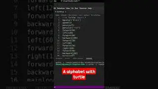 A alphabet using turtle python #shorts #python #pythonprogramming #coding #codingshortvideo