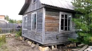 Подъем дачного дома ..Заливка бетонных свай