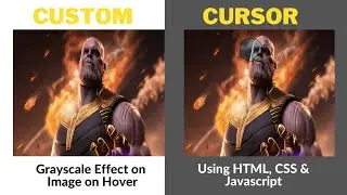 How to Customize mouse cursor & grayscale filter effect on image on mouse hover using HTML,CSS & JS?