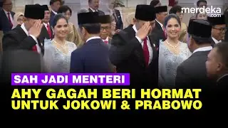 Gagah! AHY Hormat Disalami Jokowi & Prabowo Usai Dilantik Jadi Menteri ATR/BPN