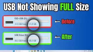 USB Not Showing Full Size | Restore USB Drive Back To Original Full Capacity/Size
