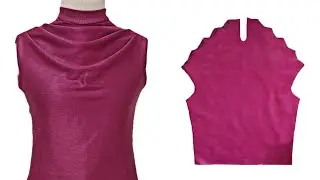 DIY Cowl Neck Top Tutorial - Cowl Neck cutting and stitching