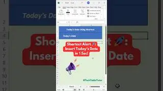 Excel Shortcut: Insert Today's Date in 1 Seconds! #excel #excelshorts #excelshortcuts