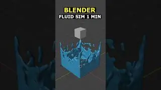 Blender: Fluid Sim in 1 Minute #blender #tutorial #3d #simulator