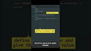 JavaScript Scroll to top in html, JS 