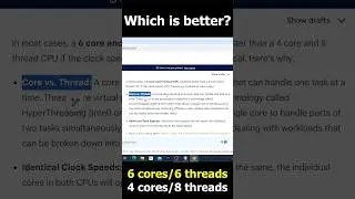 6 cores/6 threads vs 4 cores/8 threads