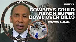 Stephen A. says the Cowboys have a better chance to reach the Super Bowl over the Bills | First Take