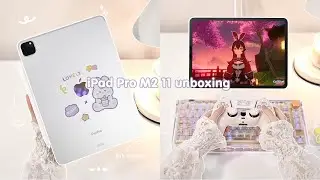 NEW M2 iPad Pro 11" Sliver✨ aesthetic unboxing｜paperlike｜accessories｜Genshin Impact💜