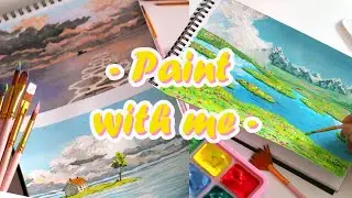 I CAN'T DRAW WITH GOUACHE!? | Painting Ghibli scenes with JELLY GOUACHE