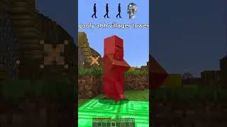 goofy ahh villager tower in minecraft 💀 #shorts