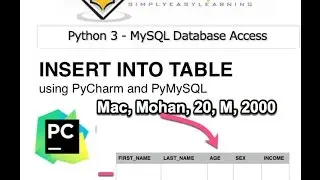 05 Python 3 MySQL Database Access -  Insert Into Table Prt. 2 Dynamically