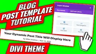 Divi Blog Module Post Template Tutorial