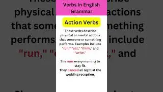 Verbs In English Grammar | Action Verbs