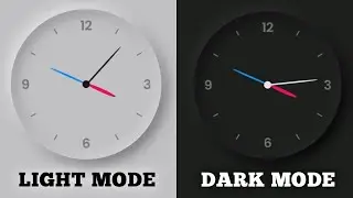 Toggle between LIGHT and DARK mode using CSS and JavaScript | CSS neumorphism working analog clock.