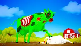 Zombie Animals Farm Diorama - Zombie Cow | Funny Zombie Gorilla Save Farm Animals from Fox Trap