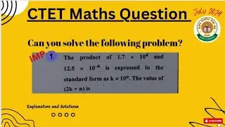 CTET paper 2 Maths previous year Question// ऐसे que के लिए concept को समझलो आपके 1 marks fixed है 😎