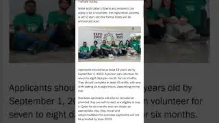 Apply for volunteer for Expo2023 Doha-Qatar | #expo2023doha #fifa22 #expo2023volunteer | PART_01