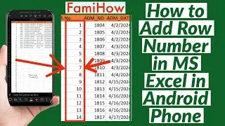 How to Add Row Number in MS Excel in Mobile | How to Automate Row Number in Excel in Android Phone