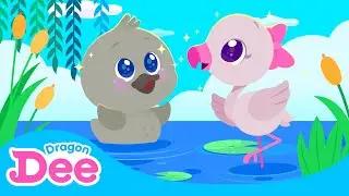 Baby Swan and Flamingo | Baby Animal Songs | Dragon Dee Songs for Children