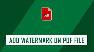 How to Add the Watermark on PDF File? | Free PDF Editor | Tech Pistha