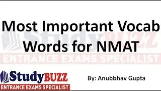 Most important vocabulary words for NMAT & SNAP exam