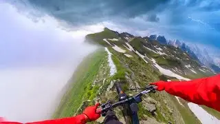 Riding ABOVE The Clouds Next to a 1000ft Cliff!