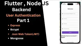 Flutter LogIn & Registration using Node Js Server -Part 1 -Developing Node Js Server