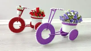 Amazing Mini Bike 🚲🔥 DIY Decorative Tricycle 🎀 Gift ideas 💐Easy Foam Sheet Crafts ideas