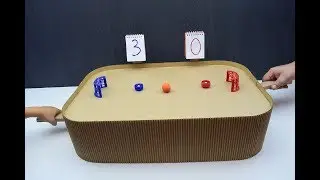 Как сделать хоккей с мячом с магнитами Настольная игра из картона