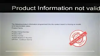 [Solve] Product Information not Valid HP Laptop | HP Manufacturing Programming Mode Is In Unlock