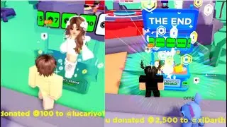 Asking people if they want 100 ROBUX or Mystery box. I DONATED OVER 700 ROBUX!!