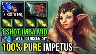 7.35 IMBA MID ENCHANTRESS 1 Shot Pure Impetus 12Min Scepter Little Friends Level 30 Spammer Dota 2