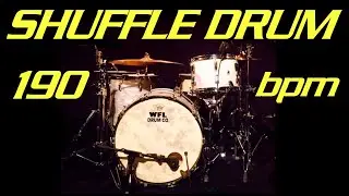 Shuffle Drum 190 bpm. Drum Track for Blues or Booguie. Shuffle Drum Beat. Swing Drum.