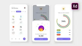 Fitness App UI interaction using Adobe XD 