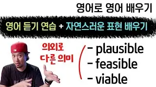 ⟪ 영어로 영어 배우기 ⟫💡 plausible, feasible, viable