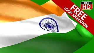 INDIAN FLAG 3D LOOP ANIMATION IN GREEN SCREEN FOR CHROMA