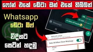 වට්සැප් එකේ විතරක් ඩේටා ඕෆ් කරමු |Whatsapp data off setting sinhala 2024