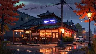 Japan Coffee Ambience ~ Lofi Chill Cafe and Rain Sounds in old Tokyo Street ~ Rainy Lofi Vibes