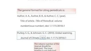 Basics of APA The Reference List