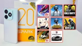 Tecno Spark 20 8+ Games Test - PUBG/FREE FIRE/GENSHIN IMPACT/ASPHALT 9/COD - G85