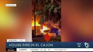 Fire burns home in El Cajon neighborhood