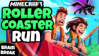 💎 Roller Coaster Run 2 🎢  | Minecraft | Brain Break | Mini-Games | GoNoodle Inspired